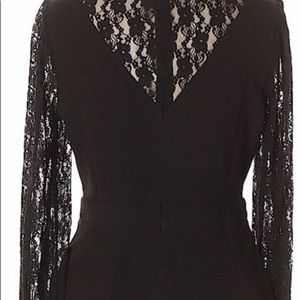 Venus black lace long sleeve blouse